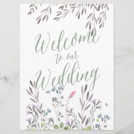 Eine Wildblume Hochzeit - Begrüßungszeichen Einladung