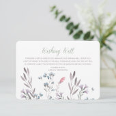 Eine Wildblume Hochzeit wünscht sich gut Begleitkarte (Stehend Vorderseite)