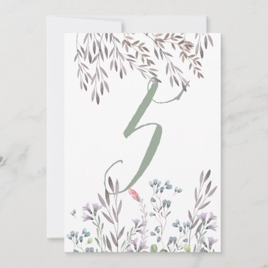 Eine Wildblume Hochzeitstisch Nr. 5 Doppelseitige Einladung (Vorderseite)