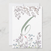 Eine Wildblume mit Hochzeitstisch Nr. 6 Doppelseit Einladung (Rückseite)