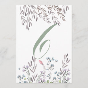 Eine Wildblume mit Hochzeitstisch Nr. 6 Doppelseit Einladung