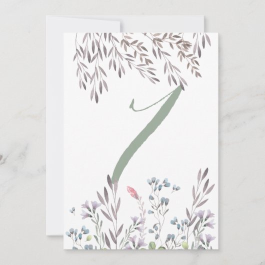Eine Wildblume mit Hochzeitstisch Nr. 7 Doppelseit Einladung (Vorderseite)