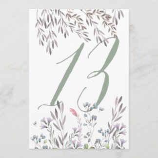 Eine Wildblumen-Hochzeitstisch Nr. 13 doppelseitig Einladung