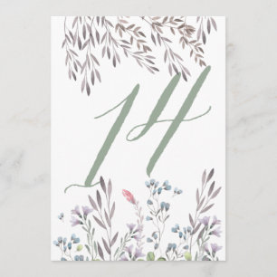 Eine Wildblumen-Hochzeitstisch Nr. 14 doppelseitig Einladung