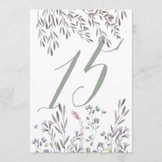 Eine Wildblumen-Hochzeitstisch Nr. 15 doppelseitig Einladung