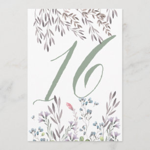 Eine Wildblumen-Hochzeitstisch Nr. 16 doppelseitig Einladung