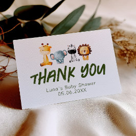 Eine wilde ist auf dem Weg, Safari Baby Dusche ein Dankeskarte