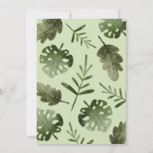 Eine wilde ist auf dem Weg zur Safari Animal Baby Einladung (Rückseite)