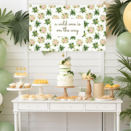 Eine wilde ist unterwegs - Tropical Baby Shower Banner