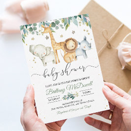 Eine wilde Junge Safari Kinderdusche Einladung