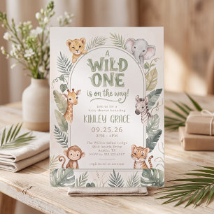 Eine wilde Kleine ist auf dem Weg - Babyparty-Einl Einladung