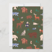 Eine wilde, Niedliche Jungle Safari Kinderdusche Einladung (Rückseite)