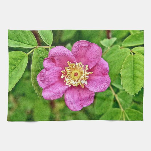 Eine wilde Rose Geschirrtuch (Horizontal)