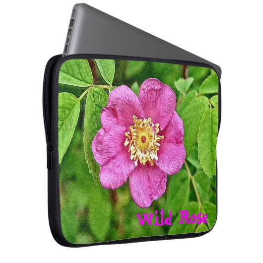 Eine wilde Rose Laptopschutzhülle (Vorne Rechts)