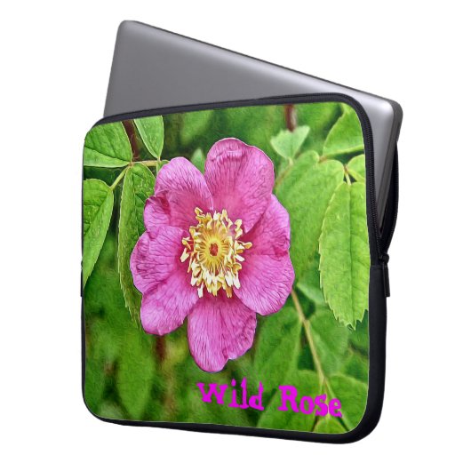 Eine wilde Rose Laptopschutzhülle (Vorderseite Links)