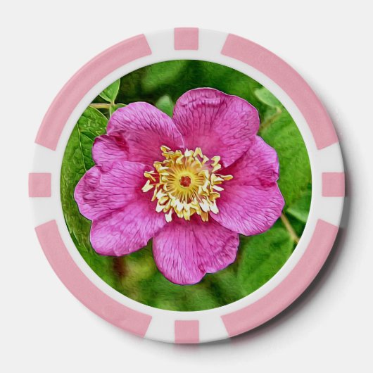 Eine wilde Rose Pokerchips (Vorderseite)