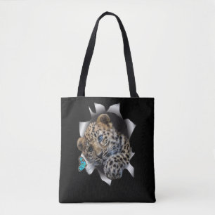 Eine Wildleoparden-Tasse & Tiger Tote-Tasche Tasche
