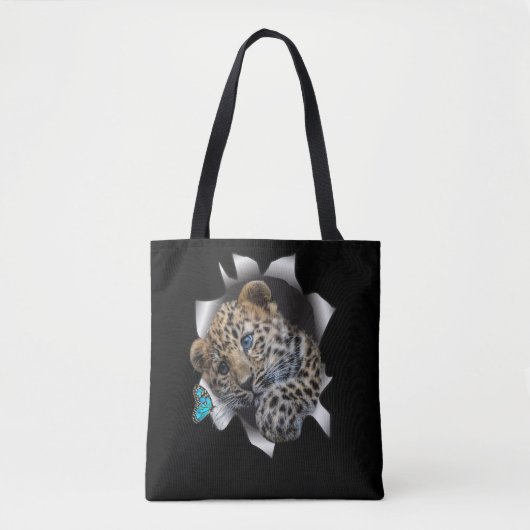 Eine Wildleoparden-Tasse & Tiger Tote-Tasche Tasche (Vorderseite)