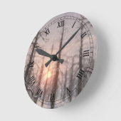 Eine Winter-Nacht-Traumuhr Runde Wanduhr (Winkel)