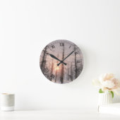 Eine Winter-Nacht-Traumuhr Runde Wanduhr (Zuhause)