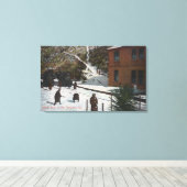 Eine Winterlandschaft, Erwachsene im Schnee Leinwanddruck (Insitu (Holzboden))