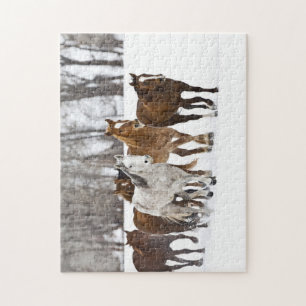 Eine Winterlandschaft mit Laufen Puzzle