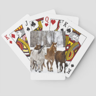 Eine Winterlandschaft mit Laufen Spielkarten