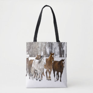 Eine Winterlandschaft mit Laufen Tasche