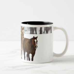 Eine Winterlandschaft mit Laufen Zweifarbige Tasse