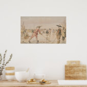 Eine Winterlandschaft mit zwei Herren, die Colf sp Poster (Küche)