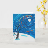 Eine Winternacht Karte (Gelbe Blume)