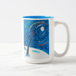 Eine Winternacht Zweifarbige Tasse