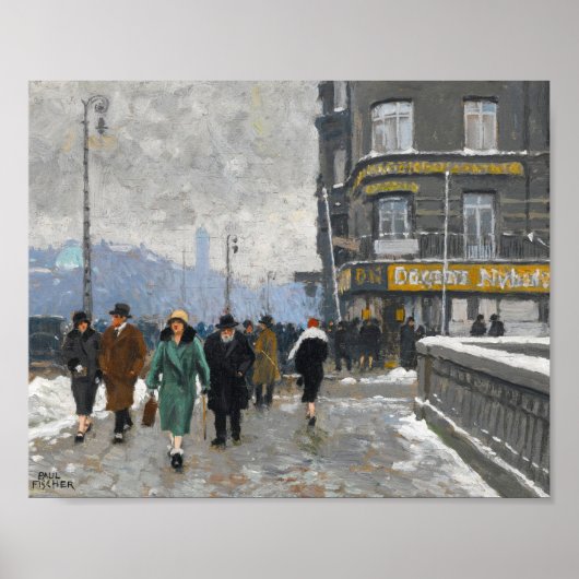 Eine Winterstraße | Paul Fischer Poster (Vorne)