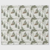 Eine Winterwaldlandschaft mit einem Bären und eine Geschenkpapier (Flach)