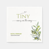 Eine winzige auf der Olive Baby Dusche Serviette (Vorderseite)