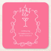 Eine winzige, etwas ältere, handgezeichnete rosa G Rechteckiger Pappuntersetzer (Vorderseite)