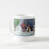 Eine wirkliche Katze und einiges Kaffeetasse (Vorderseite Links)