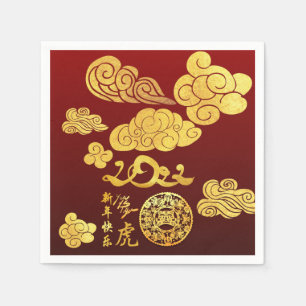 Eine Wolke tiger Papier-geschnitten Chinesisch Neu Serviette