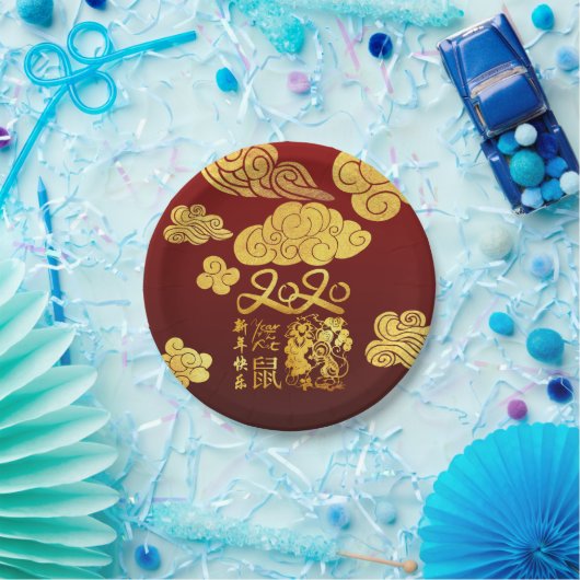 Eine Wolken Rat Papier geschnitten Chinesisch Neuj Pappteller (Party)