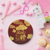 Eine Wolken Rat Papier geschnitten Chinesisch Neuj Pappteller (Party)