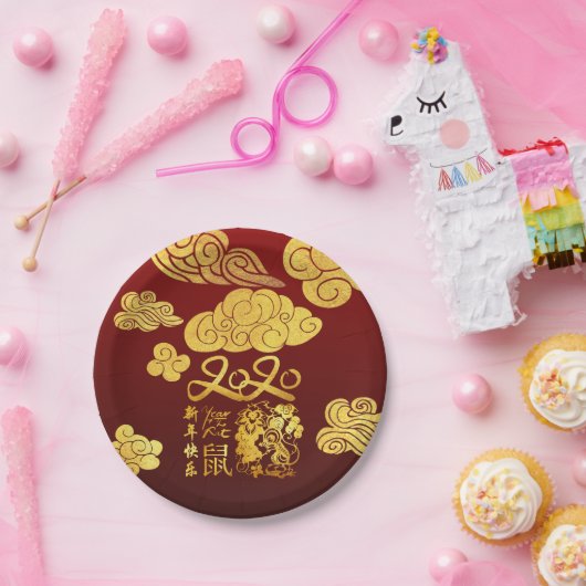 Eine Wolken Rat Papier geschnitten Chinesisch Neuj Pappteller (Party)