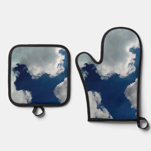 Eine Wolkenkurve Ofenhandschuh & Topflappen-Set (Vorderseite)