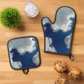 Eine Wolkenkurve Ofenhandschuh & Topflappen-Set (Oben Unten)