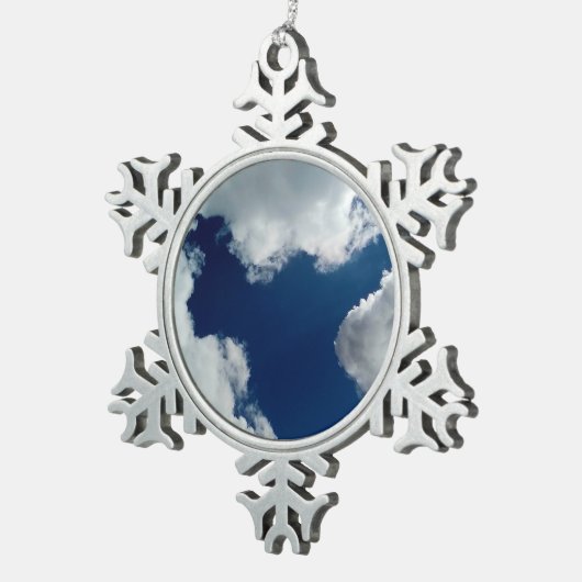 Eine Wolkenkurve Schneeflocken Zinn-Ornament (Rechts)