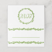 Eine Woodsy-Elegance | Hochzeitswein Liebe Grün Platzkarte (Außenseite Aufgefaltet)