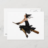 Eine wunderbare Hexe fliegt auf ihrem Zimmer weg Postkarte (Vorne/Hinten)
