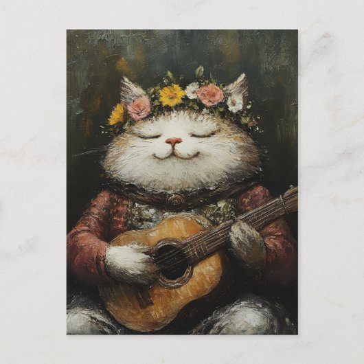 Eine wunderbare musikalische Kätzchen Postkarte (Vorderseite)