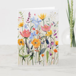 Eine wunderliche floral Grußkarte, wilde Blumen  Karte