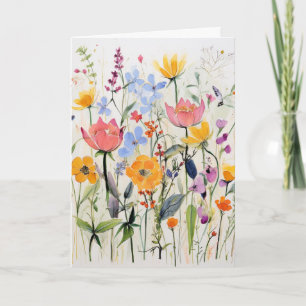 Eine wunderliche floral Grußkarte, wilde Blumen  Karte