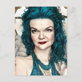 Eine wunderschöne Aquamarine Haarbrückenhilfe Postkarte